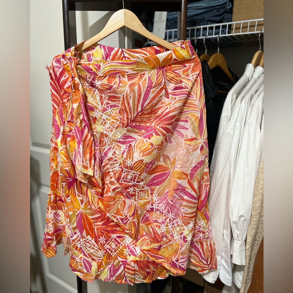 C&C CALIFORNIA Floral Midi Wrap Skirt